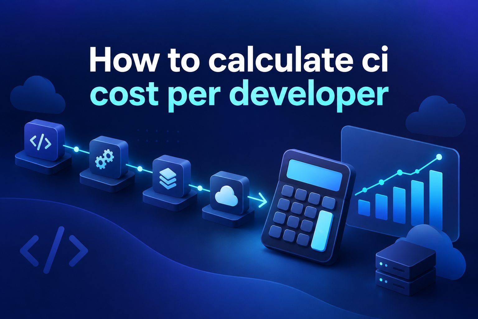 Dashboard showing CI pipeline cost breakdown per developer with charts